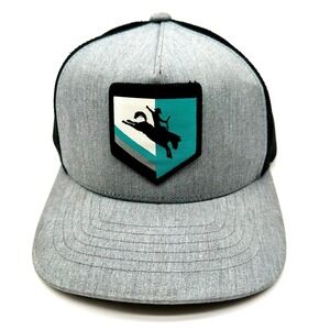 Hooey Tibbs Roughy Youth Trucker Hat – Grey/Black Mesh, Rodeo Patch